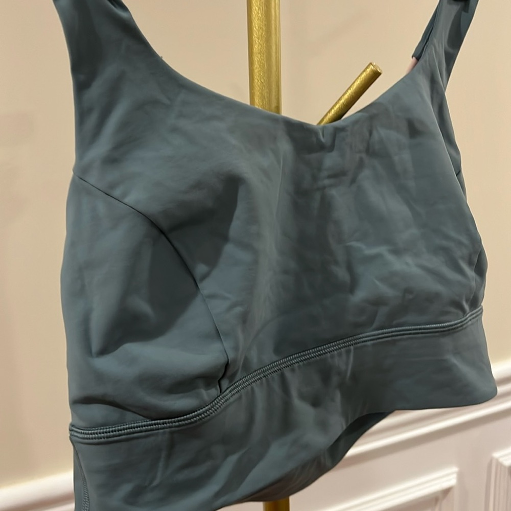 lululemon Tidewater teal with pink crisscrossed straps cropped tank - size 14.